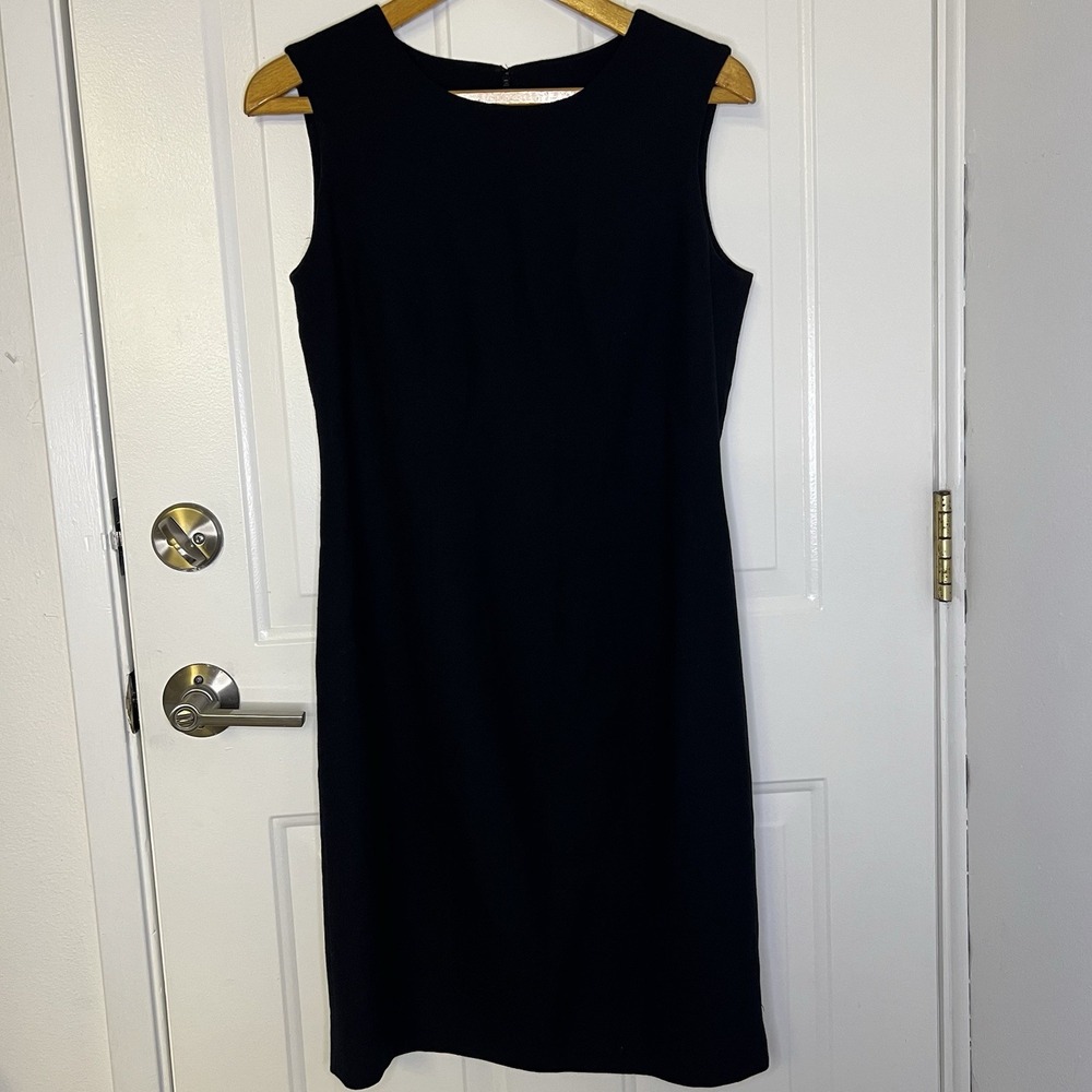 Charter Club Classic 100% Wool Black Dress Career Structured Waist Zip Sz 6